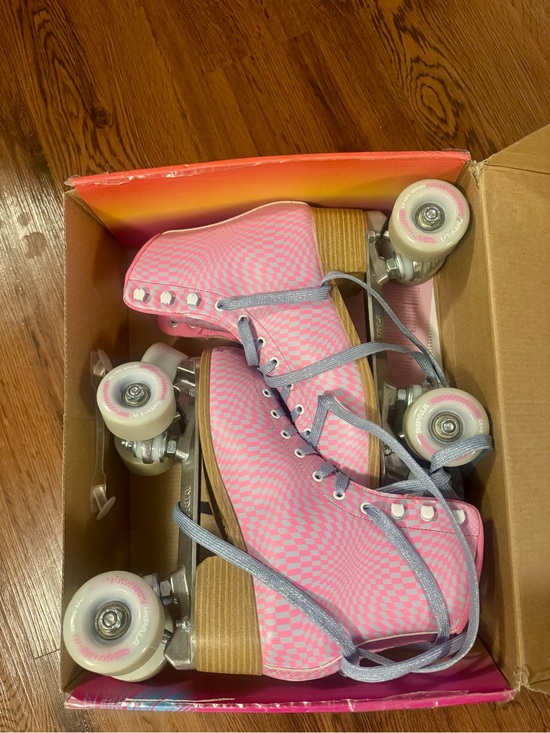 Impala Shoes - Impala Pink Checkerboard Women's Quad Roller Skates